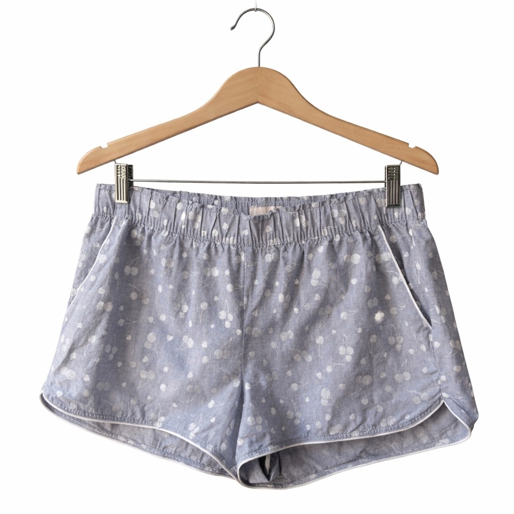 GAP Pajama Shorts Cherry Print Gray Lounge Sleepwear Elastic Waist Size L